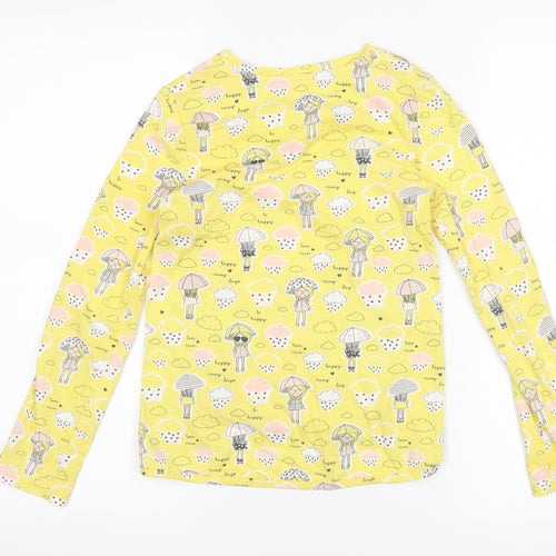 M&Co Girls Yellow   Basic T-Shirt Size 8-9 Years  - rain