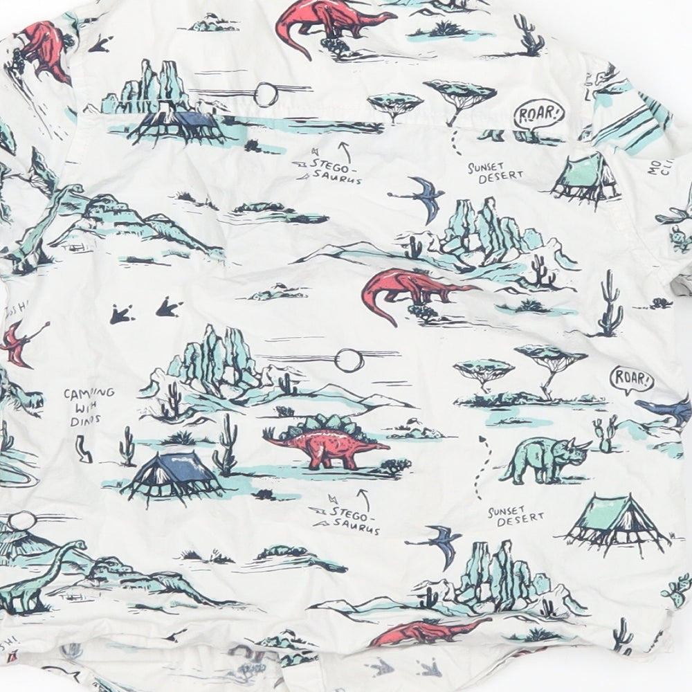 F&F Boys White   Basic Button-Up Size 4-5 Years  - Dinosaurs