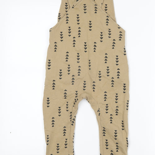 NEXT Boys Brown Geometric  Dungarees Trousers Size 3-4 Years