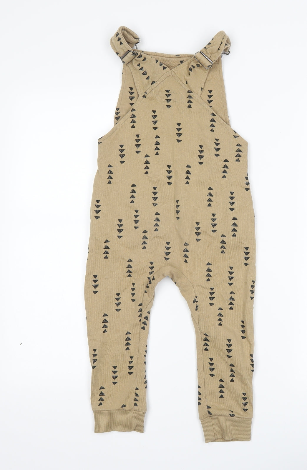 NEXT Boys Brown Geometric  Dungarees Trousers Size 3-4 Years
