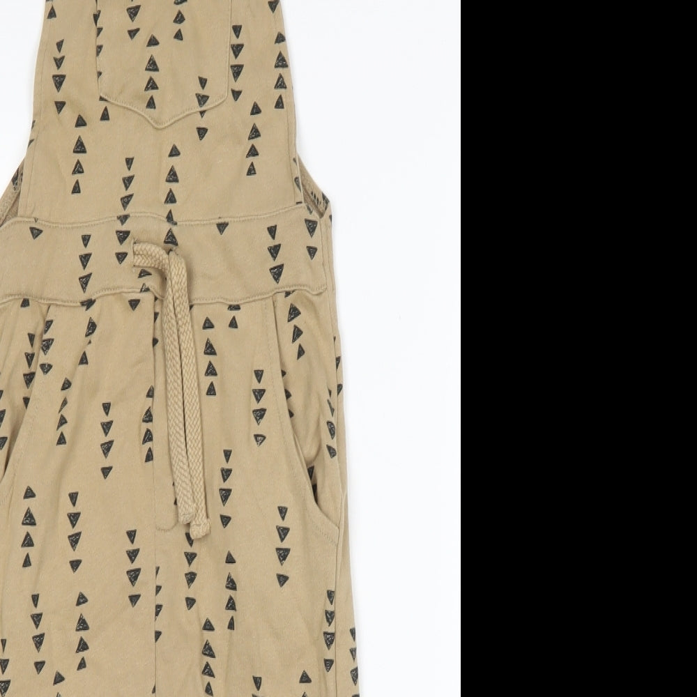 NEXT Boys Brown Geometric  Dungarees Trousers Size 3-4 Years
