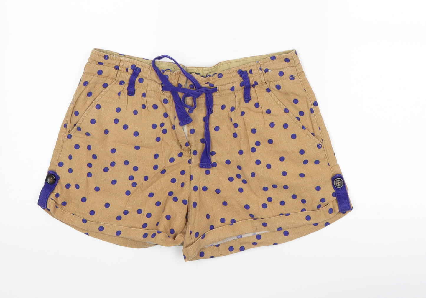 denim co Womens Brown Polka Dot  Chino Shorts Size 8