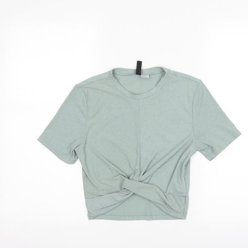 H&M Womens Blue   Basic T-Shirt Size S  - Twist Front