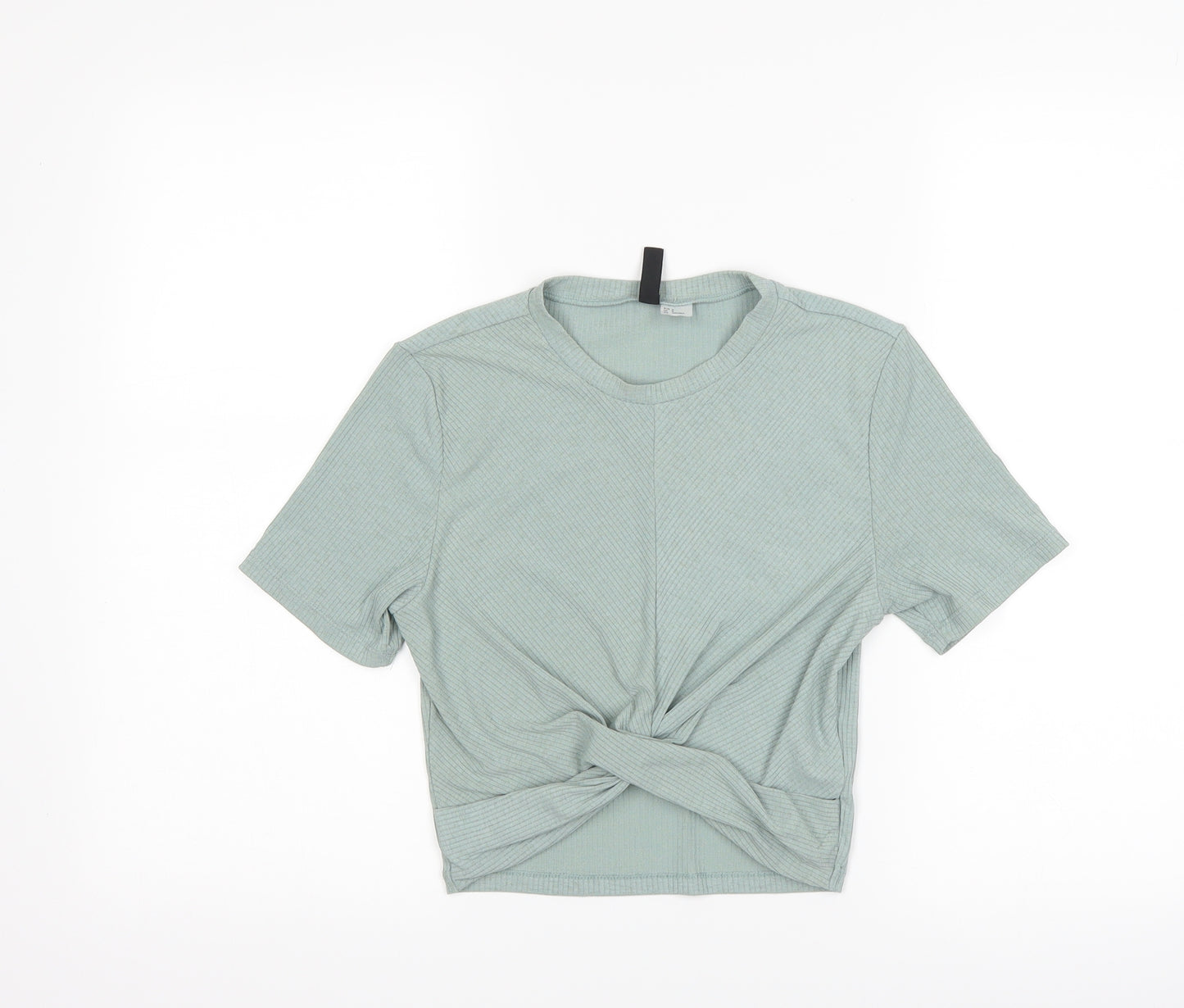 H&M Womens Blue   Basic T-Shirt Size S  - Twist Front