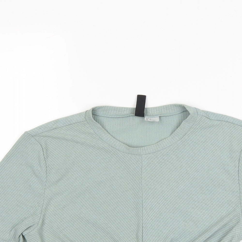 H&M Womens Blue   Basic T-Shirt Size S  - Twist Front