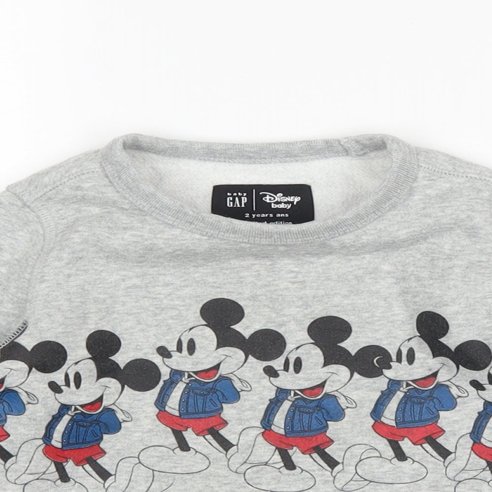 Gap Boys Grey   Pullover Sweatshirt Size 2 Years  - Disney Mickey Mouse