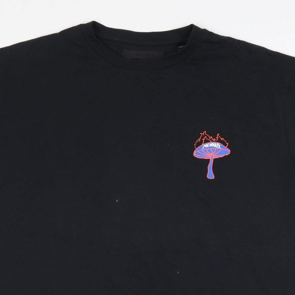 Mennace Mens Black    T-Shirt Size M