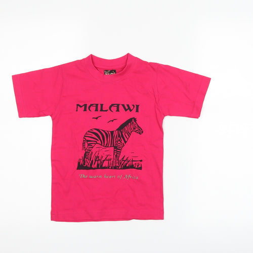 Pilot Girls Pink   Basic T-Shirt Size 6 Years  - malawi