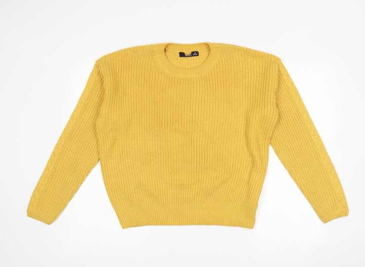 EWM Womens Yellow Pullover Jumper Size S