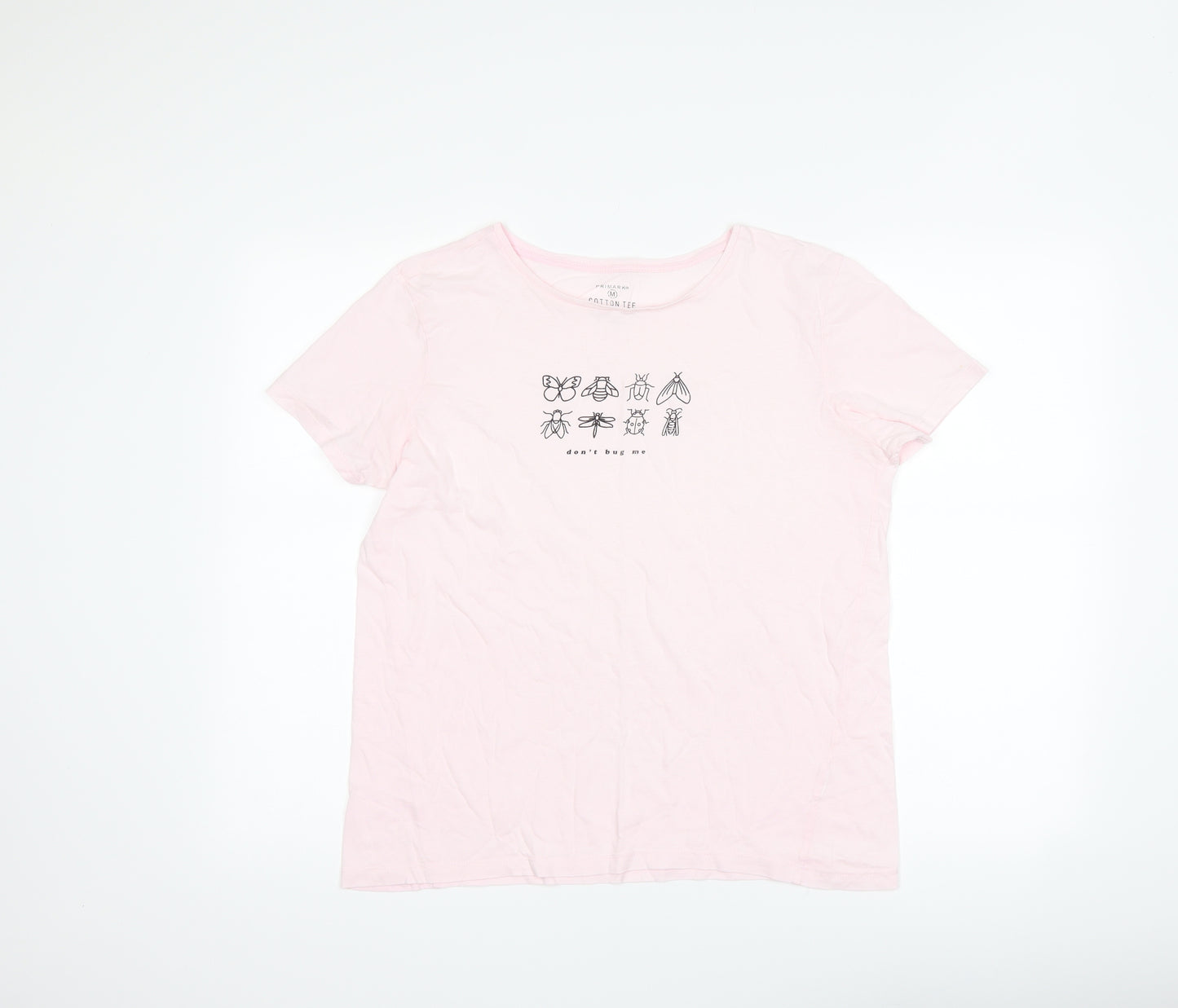 Primark Womens Pink   Basic T-Shirt Size M  - dont bug me