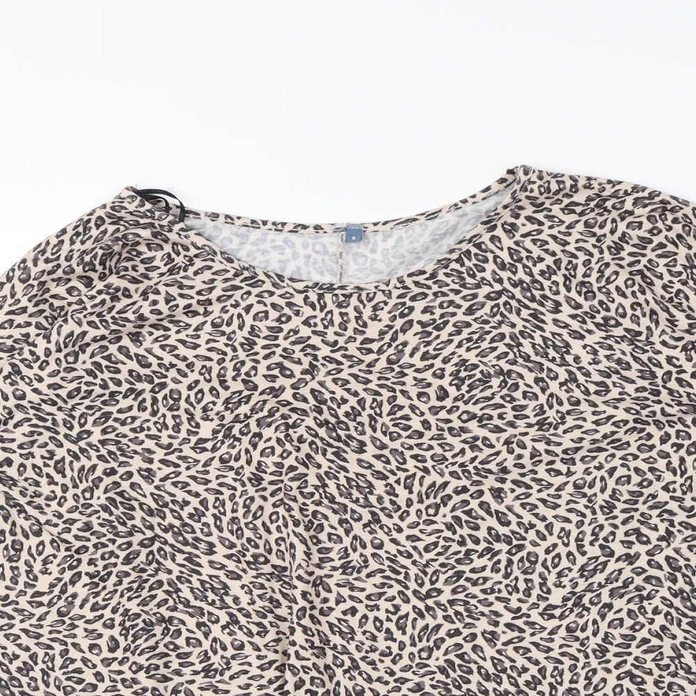 Preworn Womens Brown Animal Print  Basic Tank Size 8