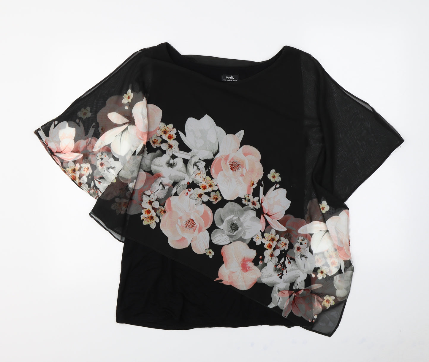 Wallis Womens Black Floral  Basic Blouse Size S