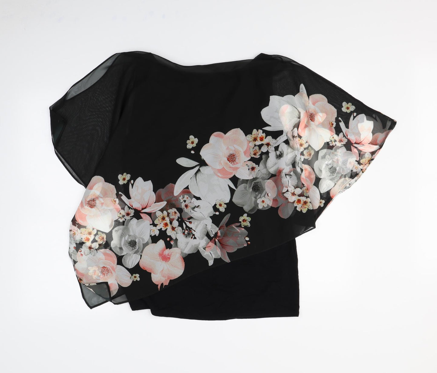 Wallis Womens Black Floral  Basic Blouse Size S