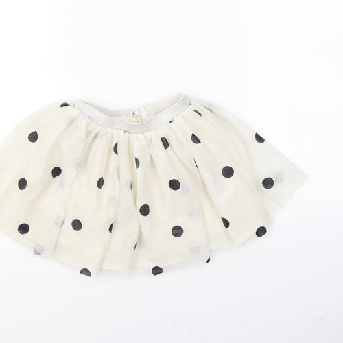 H&M Girls White Polka Dot  Flare Skirt Size 2 Years