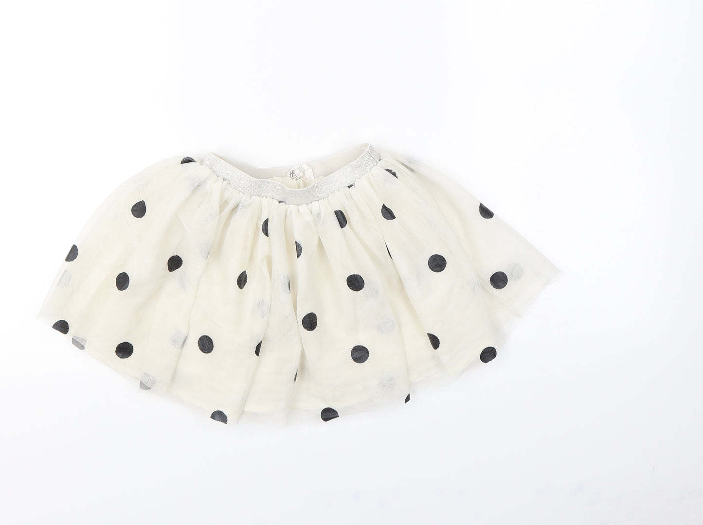 H&M Girls White Polka Dot  Flare Skirt Size 2 Years