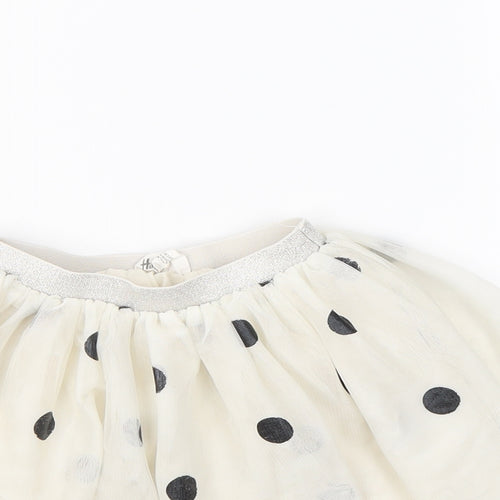 H&M Girls White Polka Dot  Flare Skirt Size 2 Years