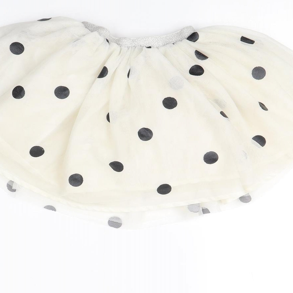 H&M Girls White Polka Dot  Flare Skirt Size 2 Years