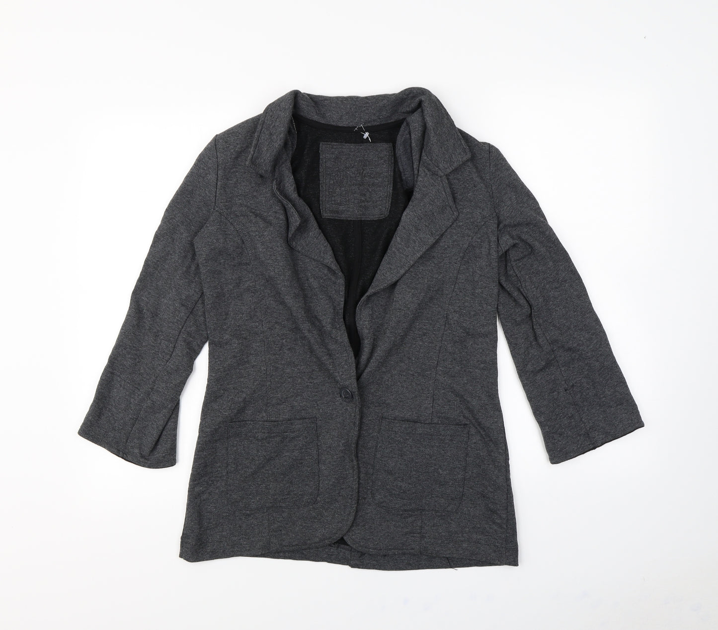 Denim & Co. Womens Grey   Jacket  Size 8  - Shoulder Pads