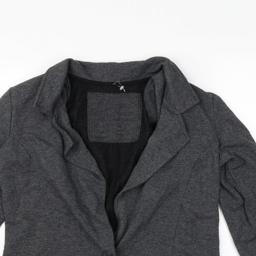Denim & Co. Womens Grey   Jacket  Size 8  - Shoulder Pads