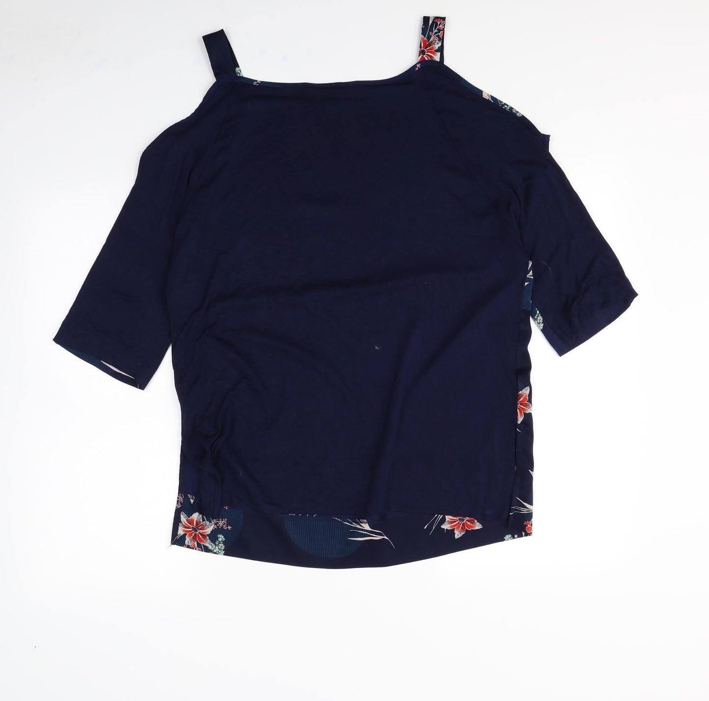 m&S Womens Blue Floral  Basic Blouse Size 14