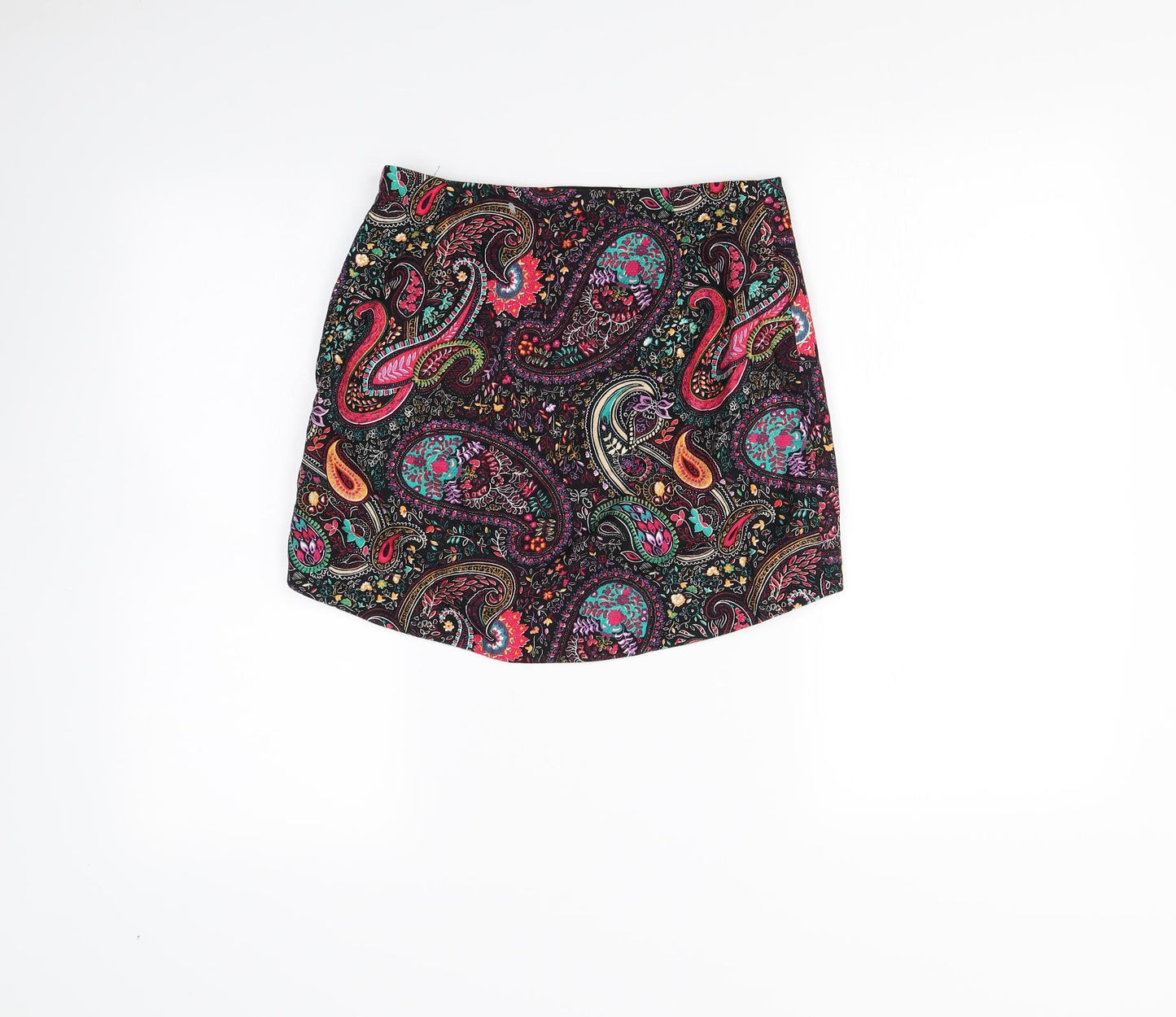 Topshop Womens Black Geometric  Mini Skirt Size 12