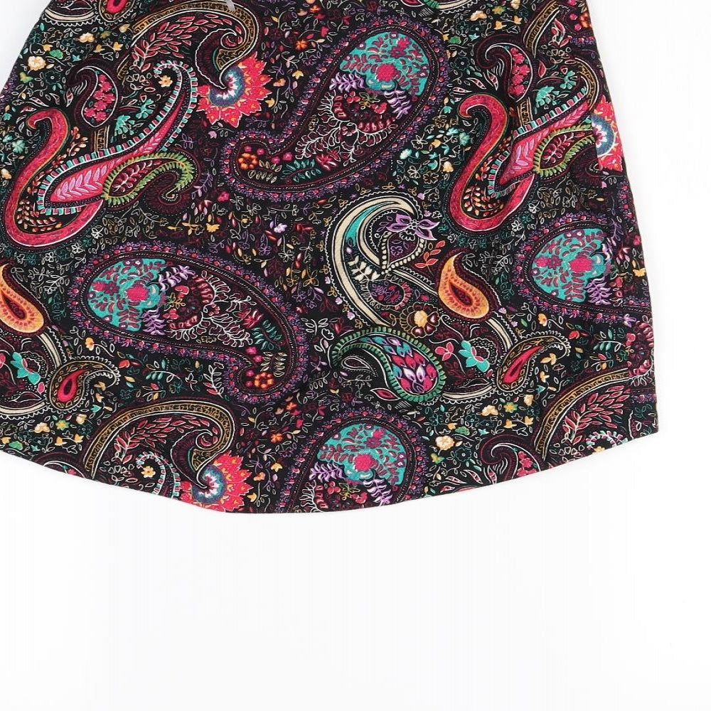 Topshop Womens Black Geometric  Mini Skirt Size 12
