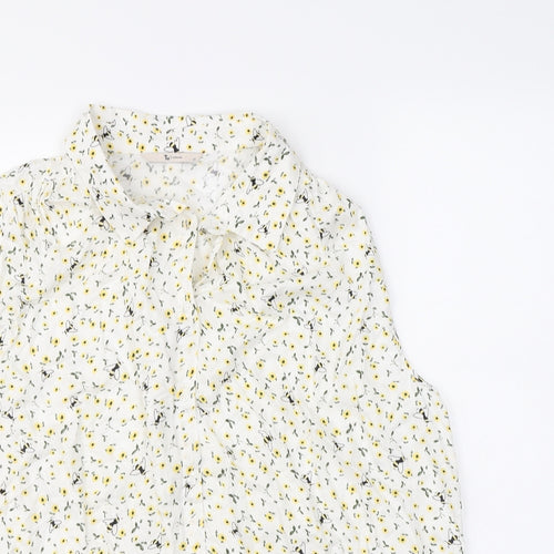 TU Womens White Floral  Basic Button-Up Size 22