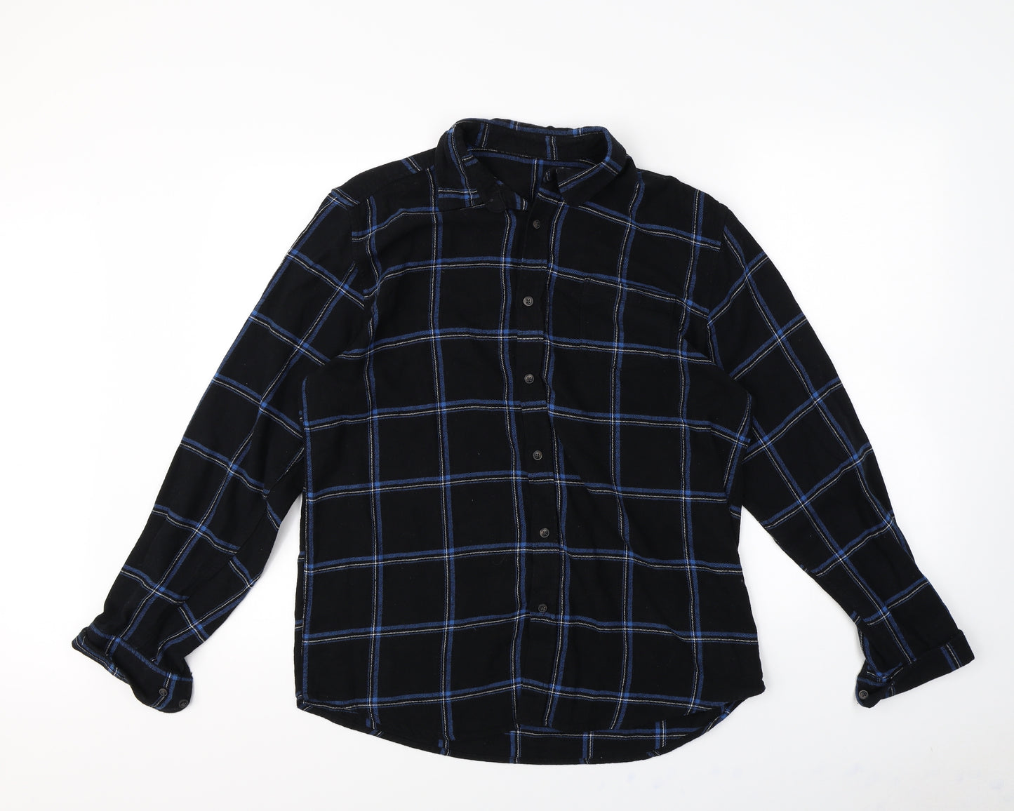 Primark Mens Black Plaid   Dress Shirt Size L