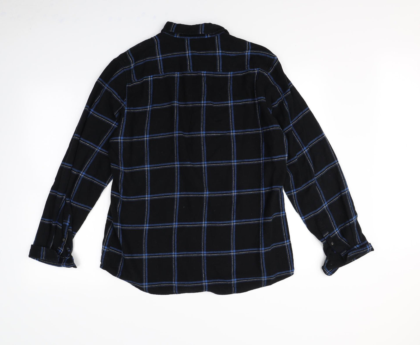 Primark Mens Black Plaid   Dress Shirt Size L