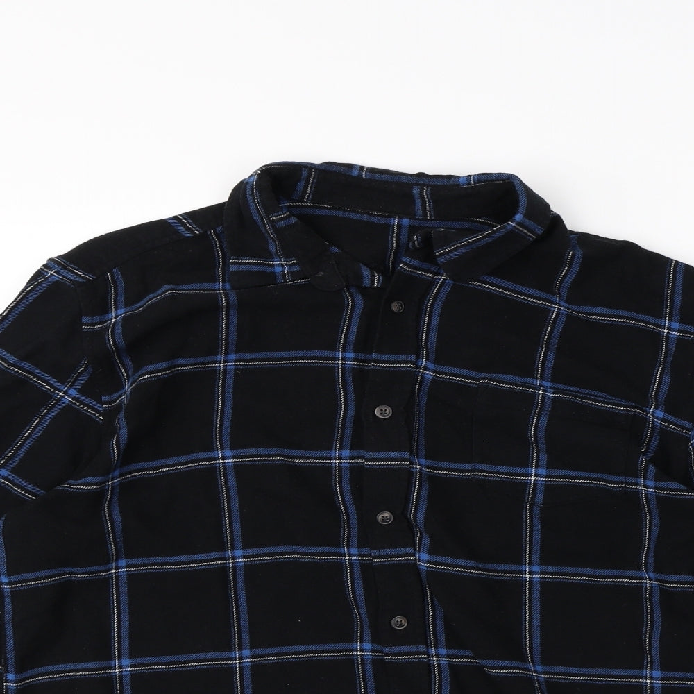 Primark Mens Black Plaid   Dress Shirt Size L