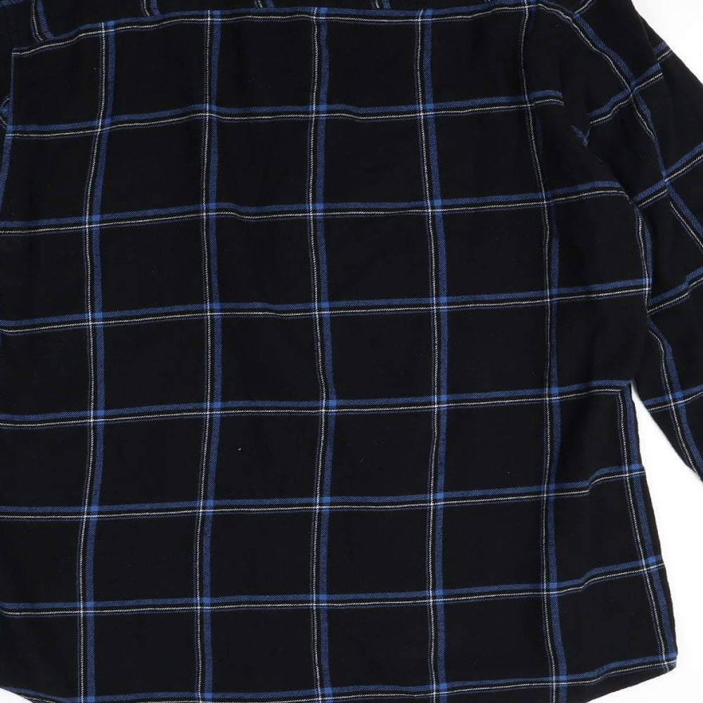 Primark Mens Black Plaid   Dress Shirt Size L