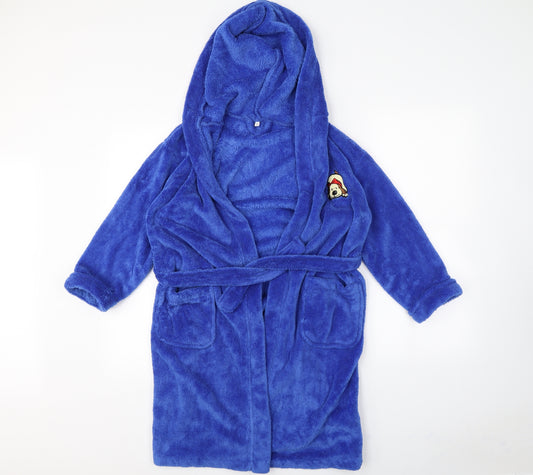 Front view of robe boys’ blue solid one piece, size 8, years