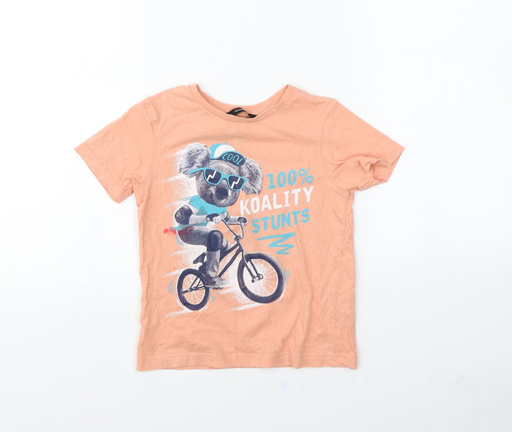 George Boys Orange Basic T-Shirt Size 4 Years