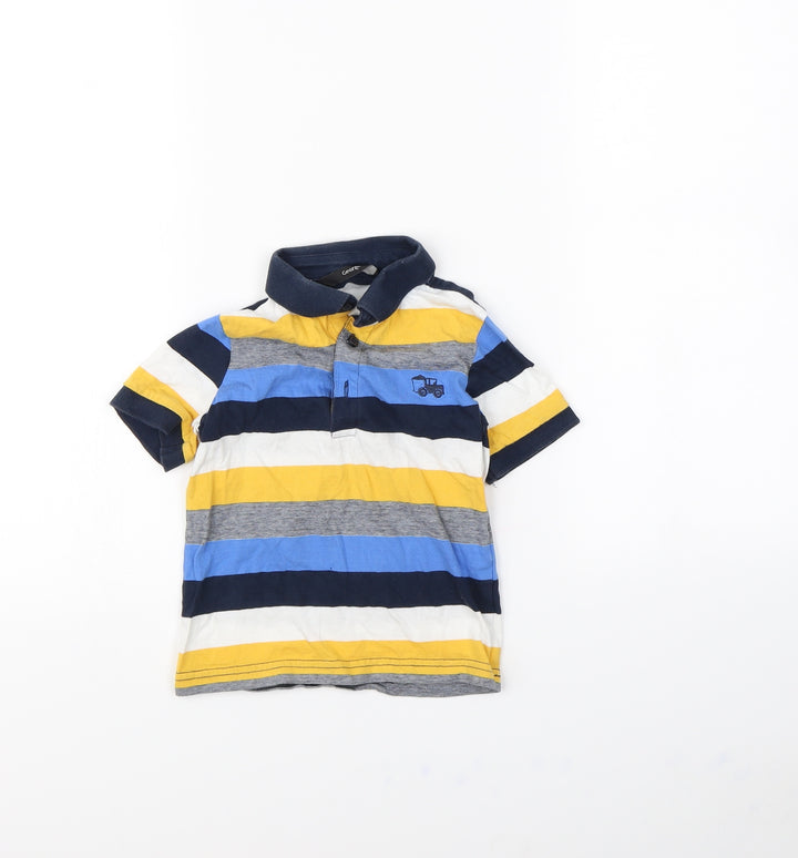 George Boys Multicoloured Striped Basic Polo Size 3 Years