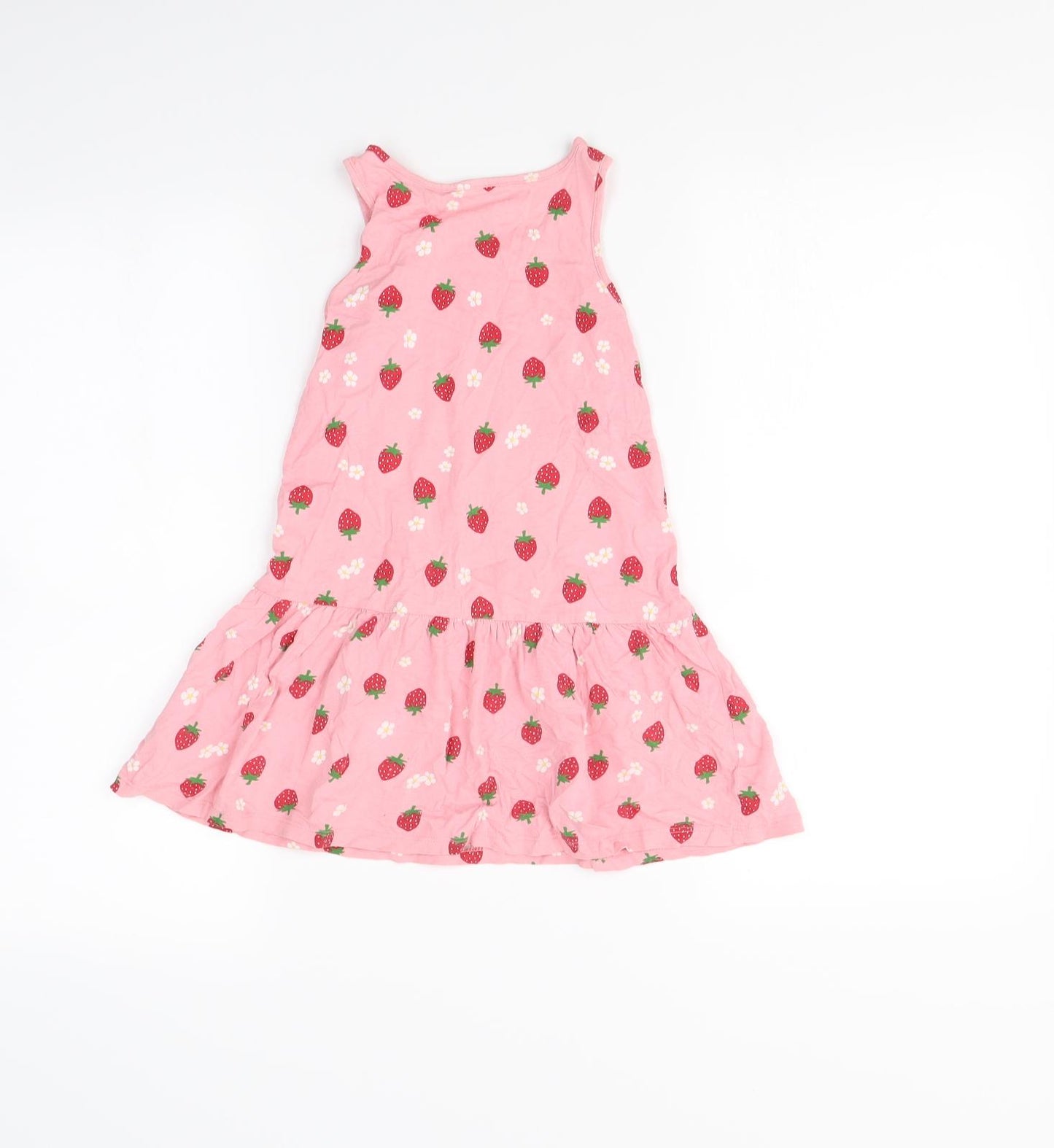 H&M Girls Pink Spotted  Fit & Flare  Size 4 Years