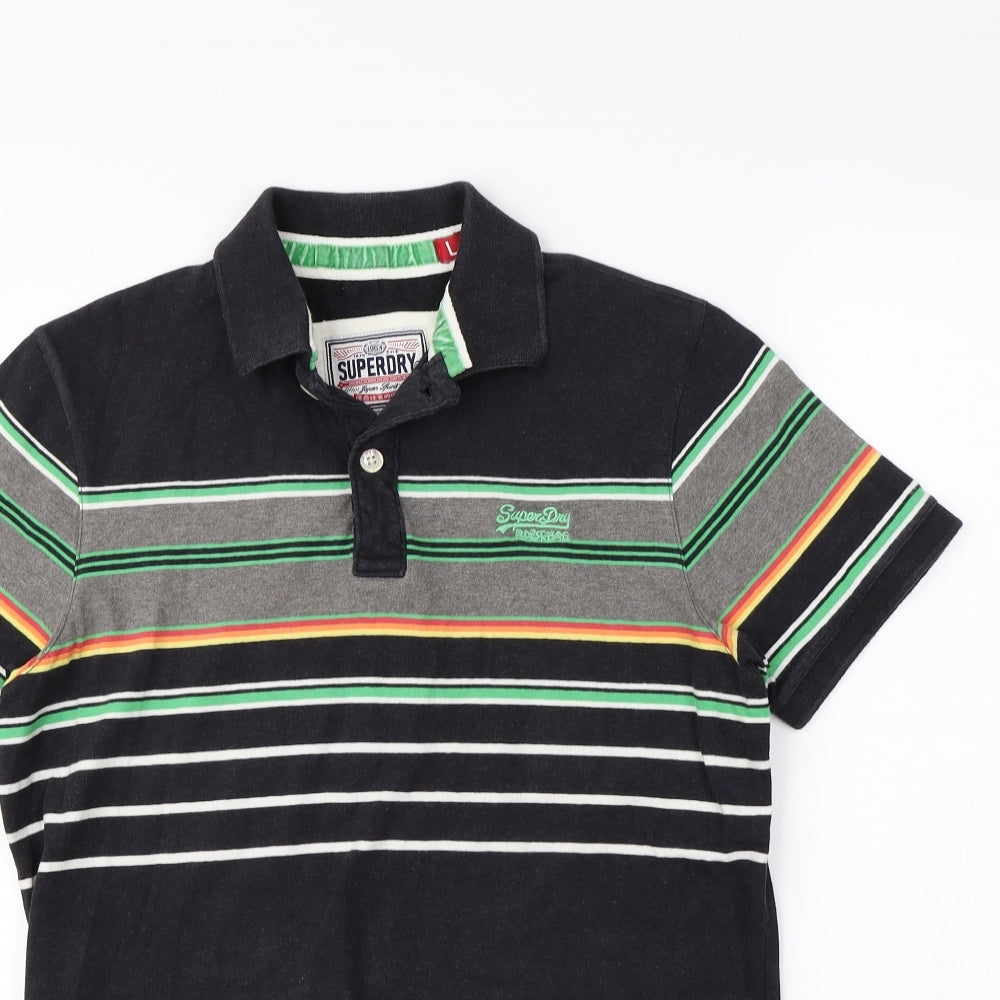 Superdry Mens Black    Polo Size L