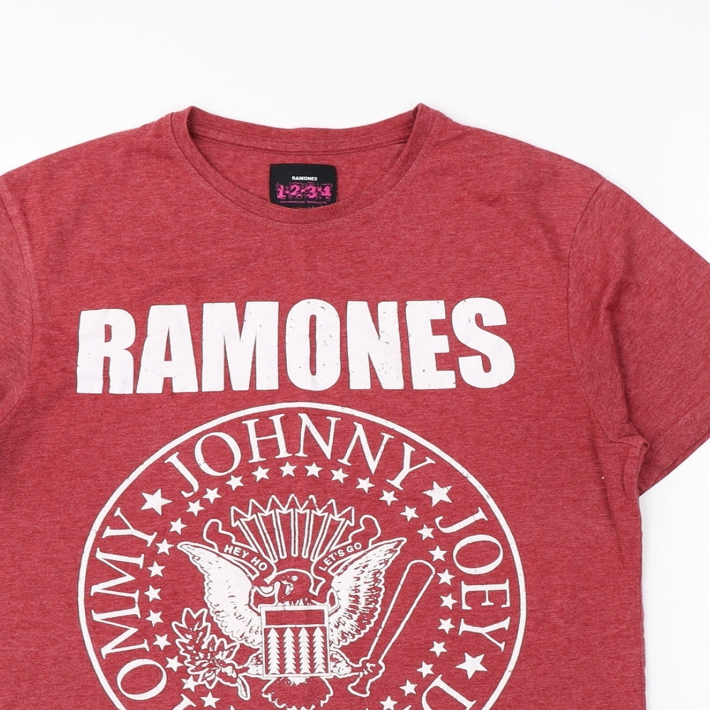 TU Mens Red    T-Shirt Size M  - Ramones