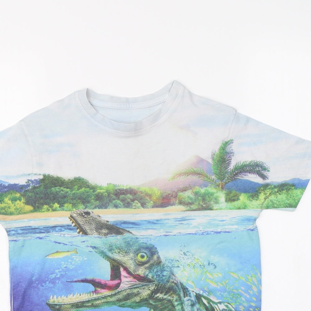 M&s Boys Multicoloured   Basic T-Shirt Size 11 Years  - DInosaur