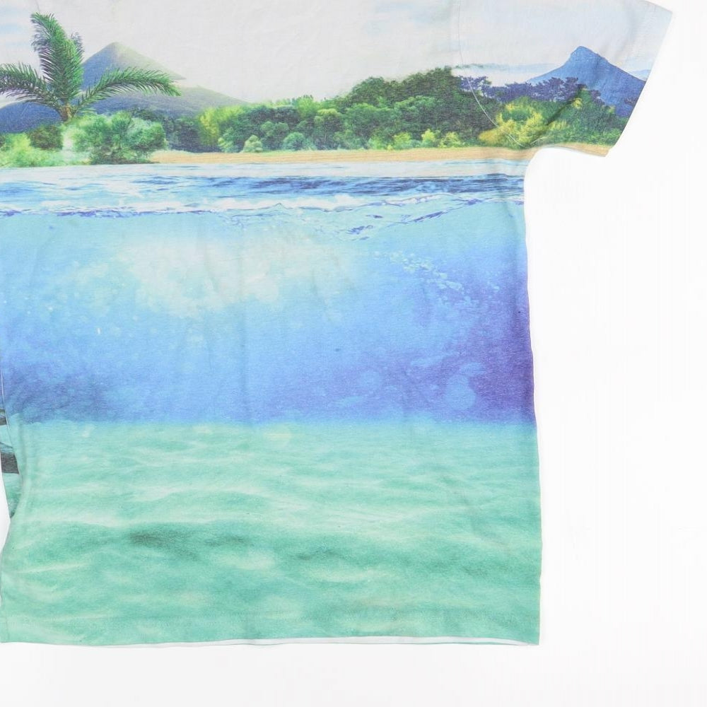 M&s Boys Multicoloured   Basic T-Shirt Size 11 Years  - DInosaur