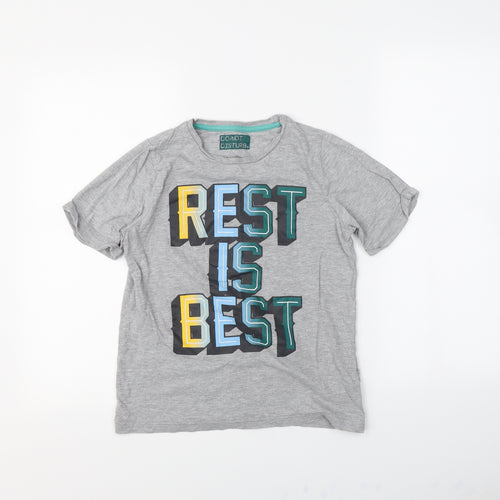 M&s Boys Grey  Rayon Basic T-Shirt Size 10 Years