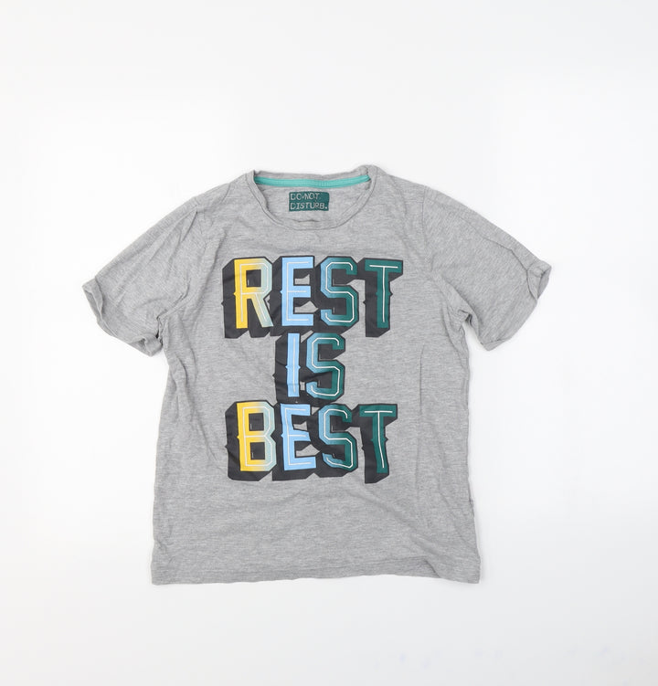 M&s Boys Grey Rayon Basic T-Shirt Size 10 Years