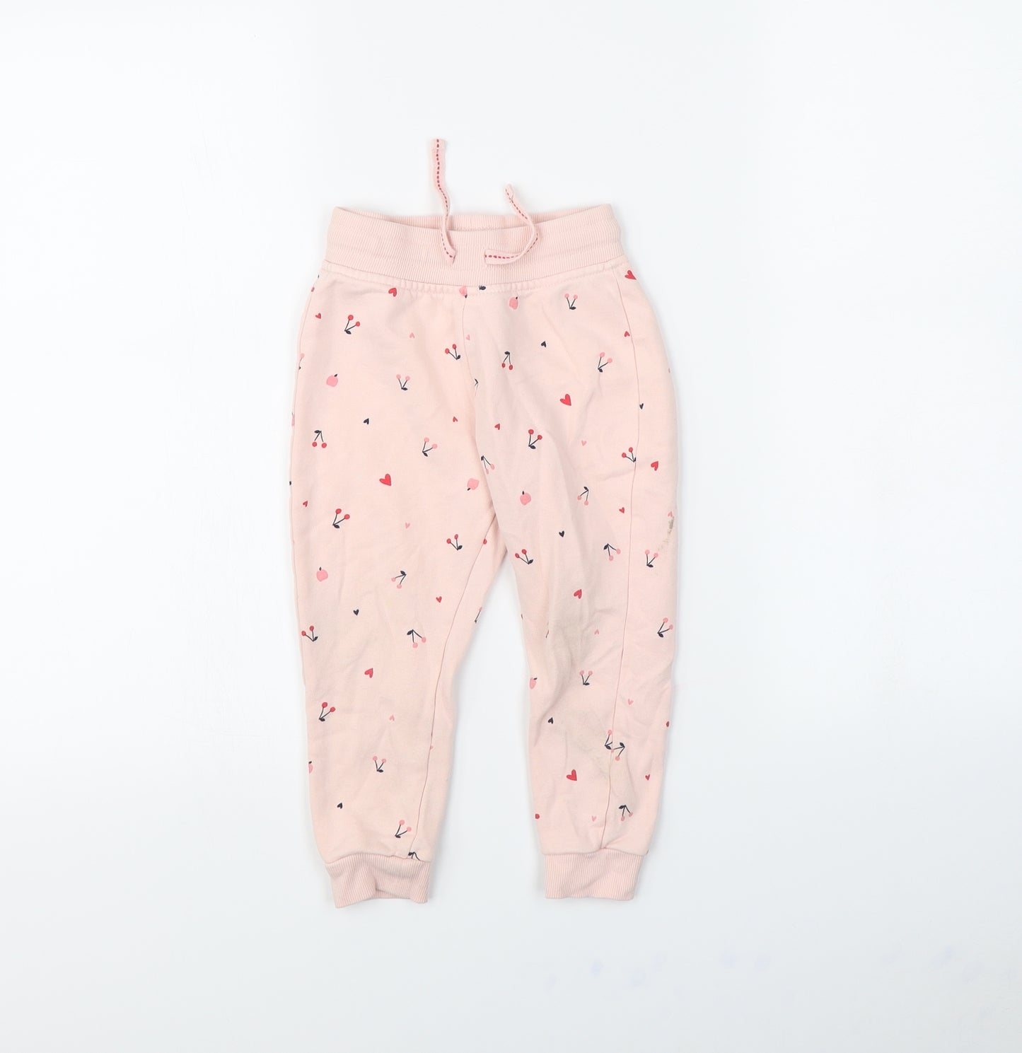 George Girls Pink Spotted  Jogger Trousers Size 2 Years