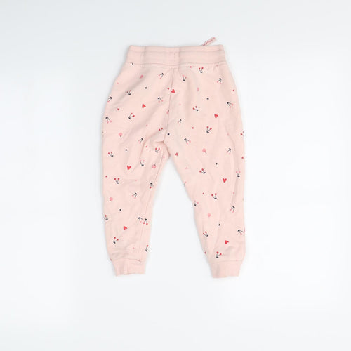 George Girls Pink Spotted  Jogger Trousers Size 2 Years