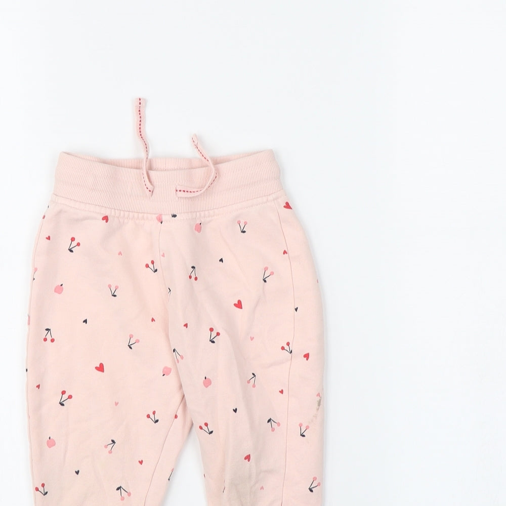 George Girls Pink Spotted  Jogger Trousers Size 2 Years