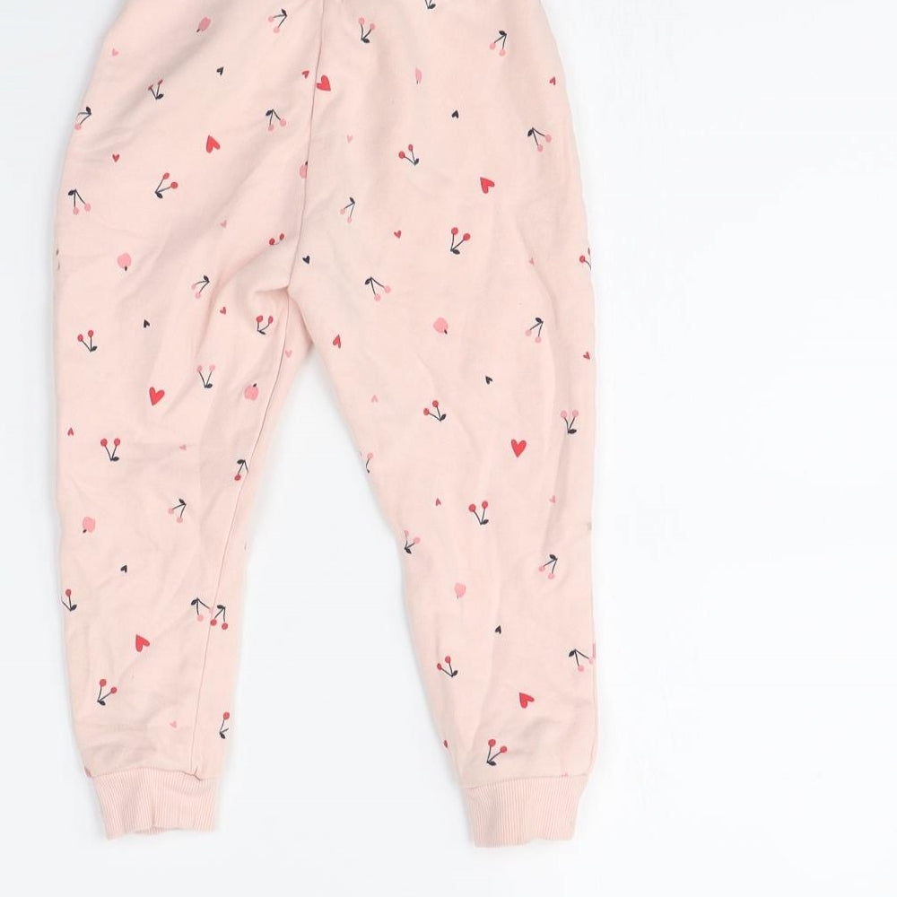George Girls Pink Spotted  Jogger Trousers Size 2 Years