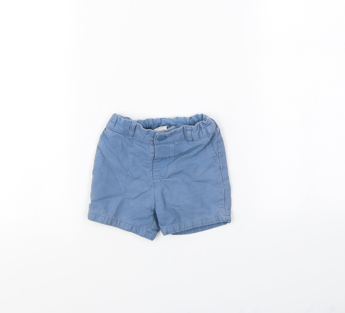 m&S Boys Blue   Cropped Trousers Size 6-9 Months