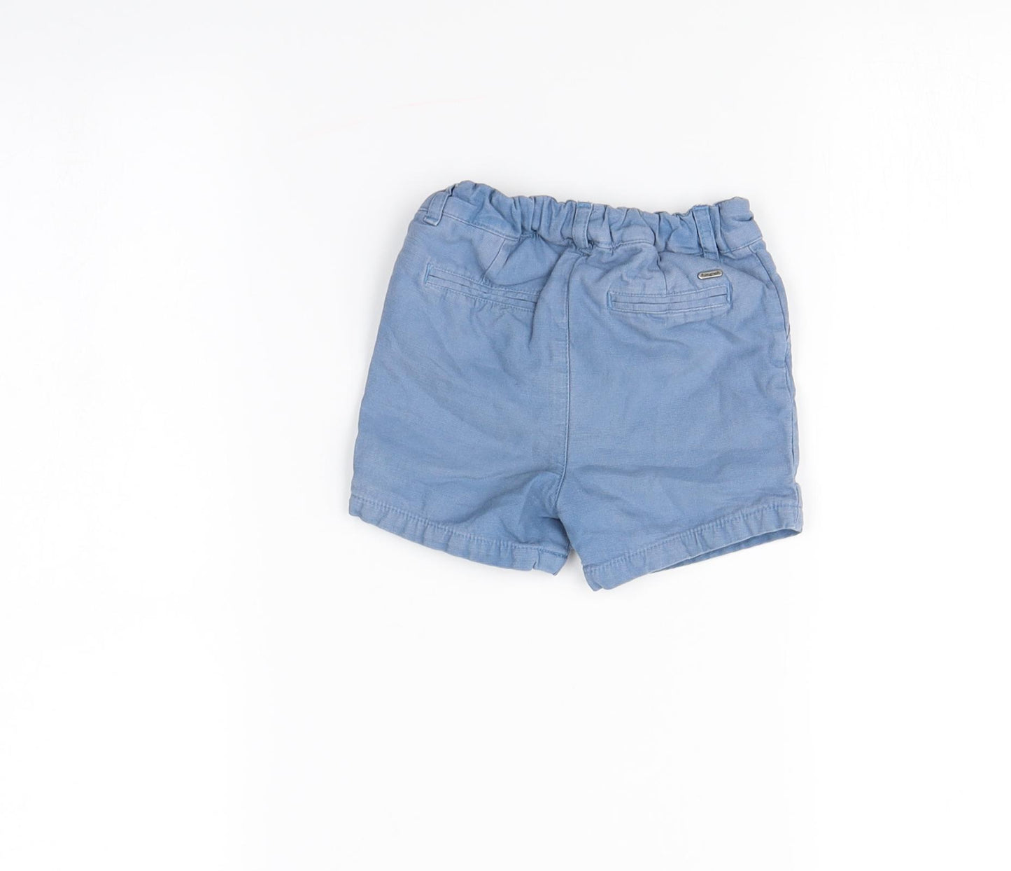 m&S Boys Blue   Cropped Trousers Size 6-9 Months