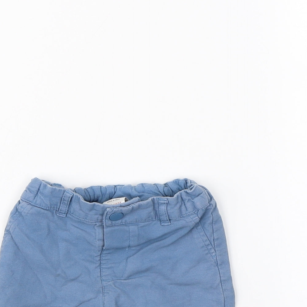 m&S Boys Blue   Cropped Trousers Size 6-9 Months