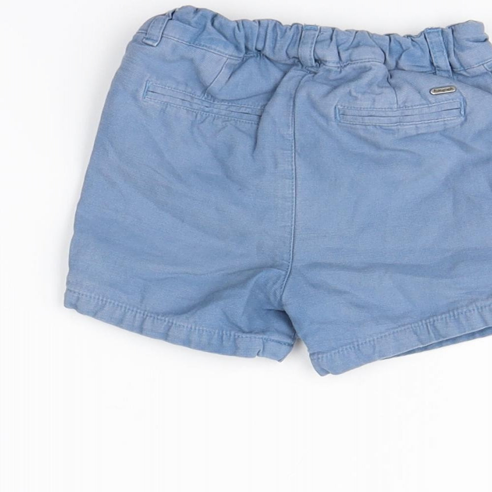 m&S Boys Blue   Cropped Trousers Size 6-9 Months
