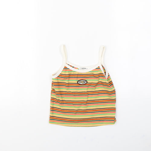 SheIn Girls Multicoloured Striped  Basic Tank Size 8 Years
